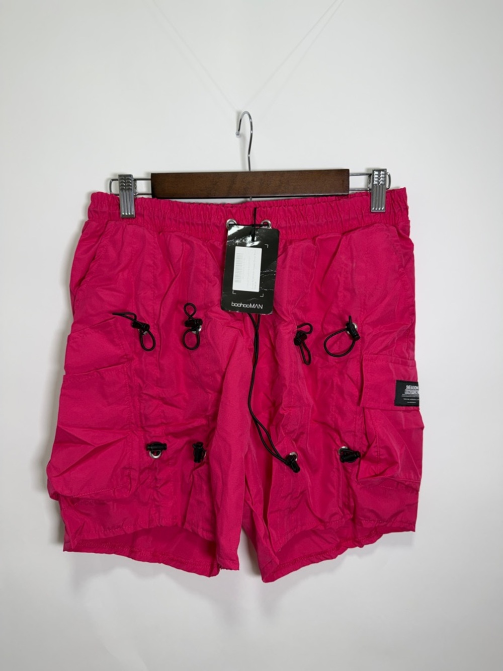 Men’s Hot Pink Cargo Swim Shorts